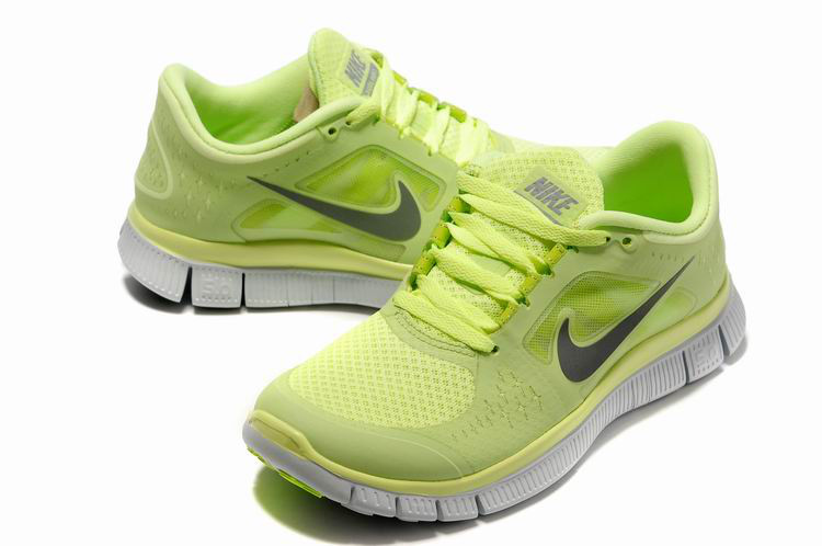 Hot Nike Free5.0 Women Shoes Gray/Greenyellow